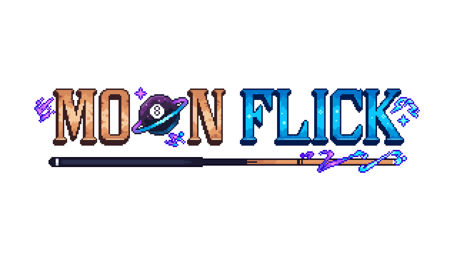 The MOONFLICK pixel-art wordmark on a transparent background.